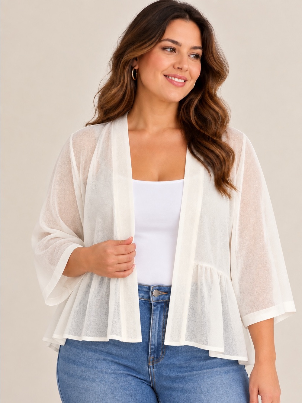 🎉5 for $45🎉 Roz & Ali cardigan sheer size 3X